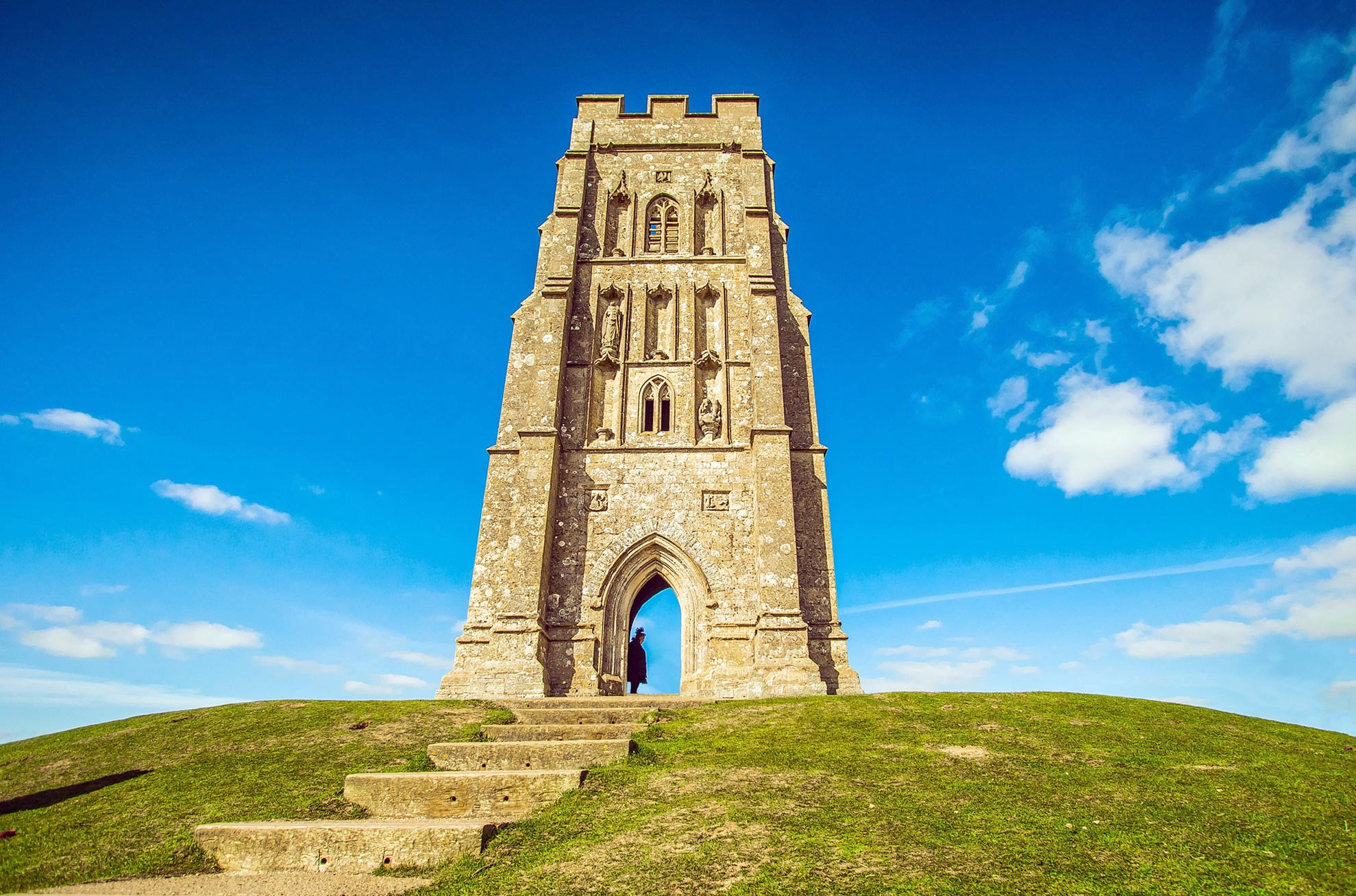 Spannende Glastonbury Tor Glastonbury Bild